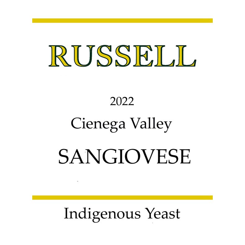 Sangiovese, Cienega Valley, Russell, 2022