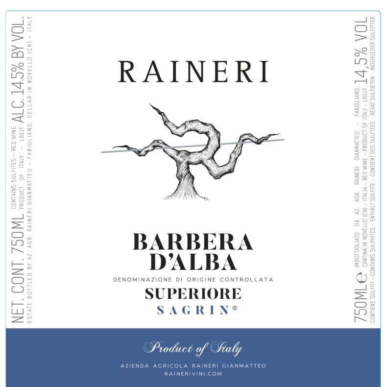 Barbera dAlba, Sagrin, Superiore, Raineri, 2020