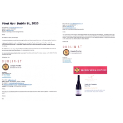 Pinot Noir, Estate, Martinborough, Dublin St., 2020 - NZs Bedste Pinot